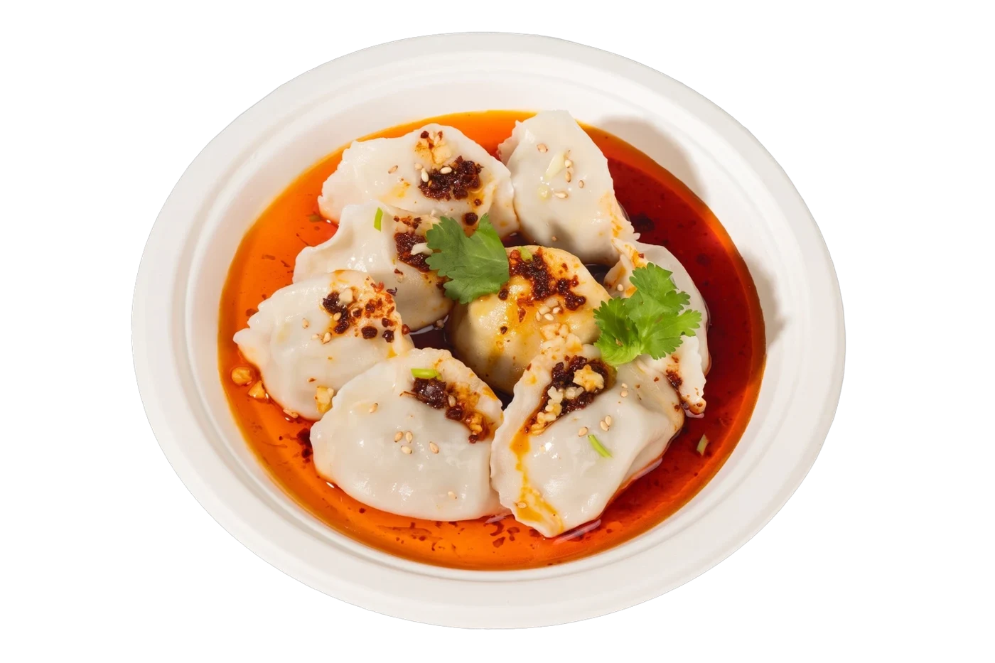 Spicy and sour lamb dumplings from the Xi’an Famous Foods menu