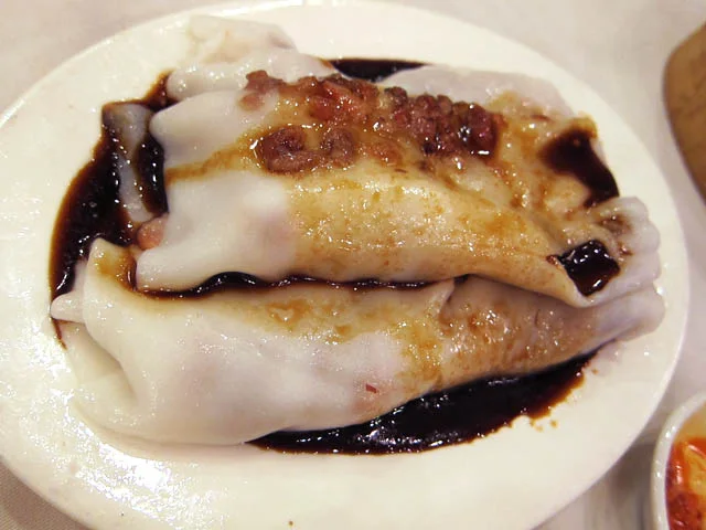 Rice noodle rolls photographed at East Harbor Seafood Palace in March 2010