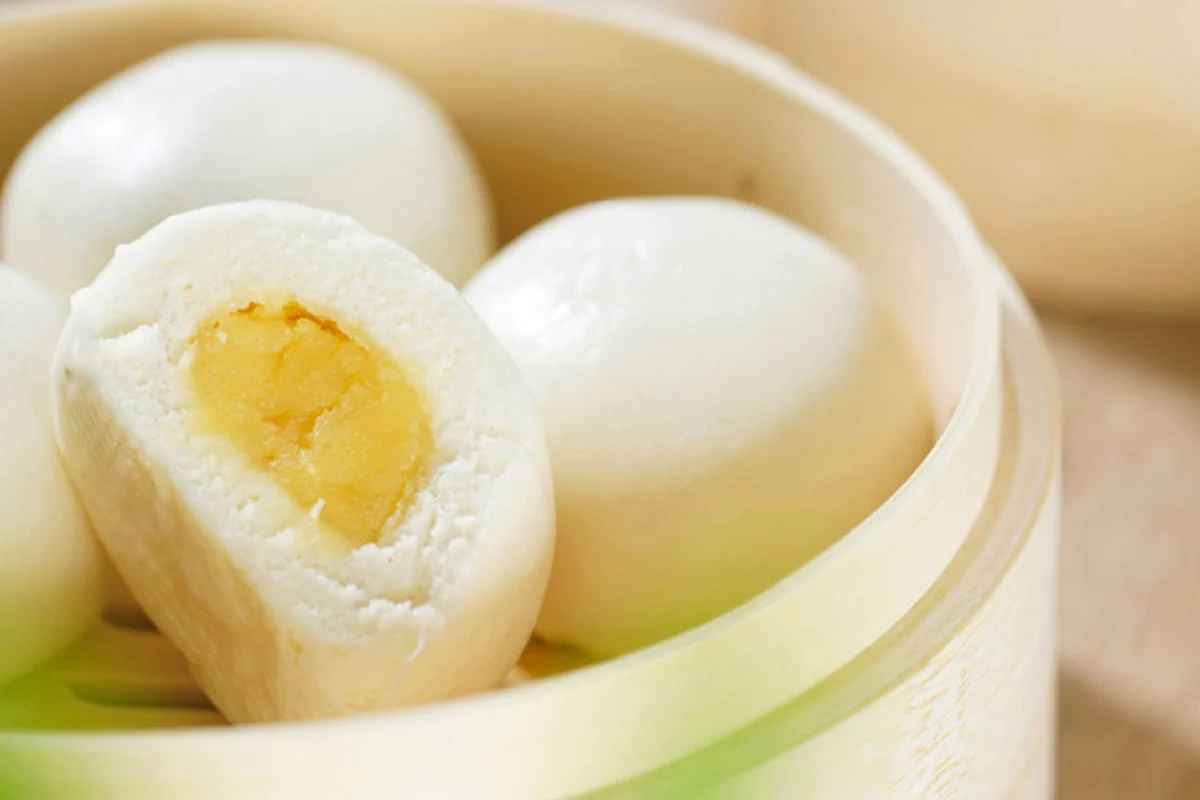 Molten egg custard steamed buns at Grandma’s Dim Sum